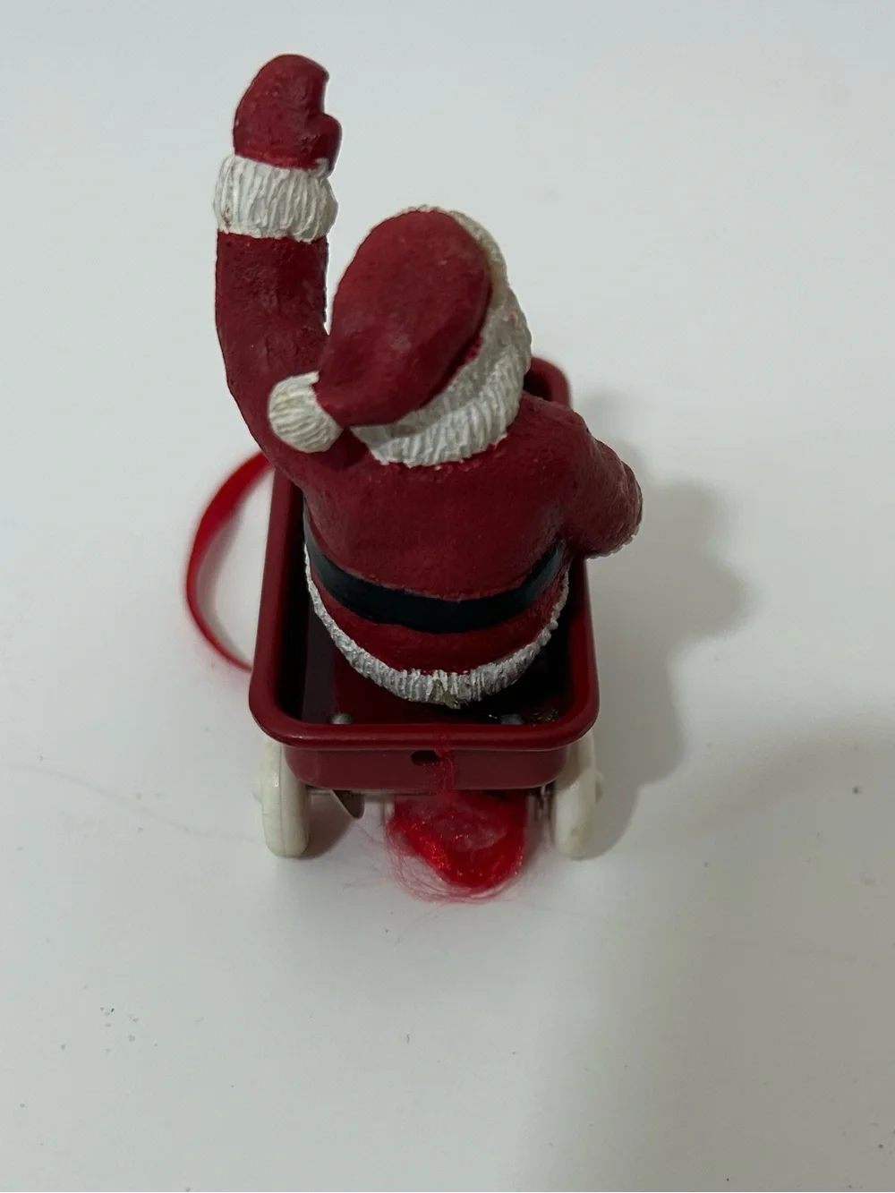 VERY RARE! Vintage 1999 Waving Santa Red Radio Flyer Wagon Toy Holiday Figurine